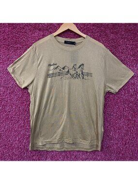 Junk Food Montana Horses Vintage Style Women's Tissue Tee XL